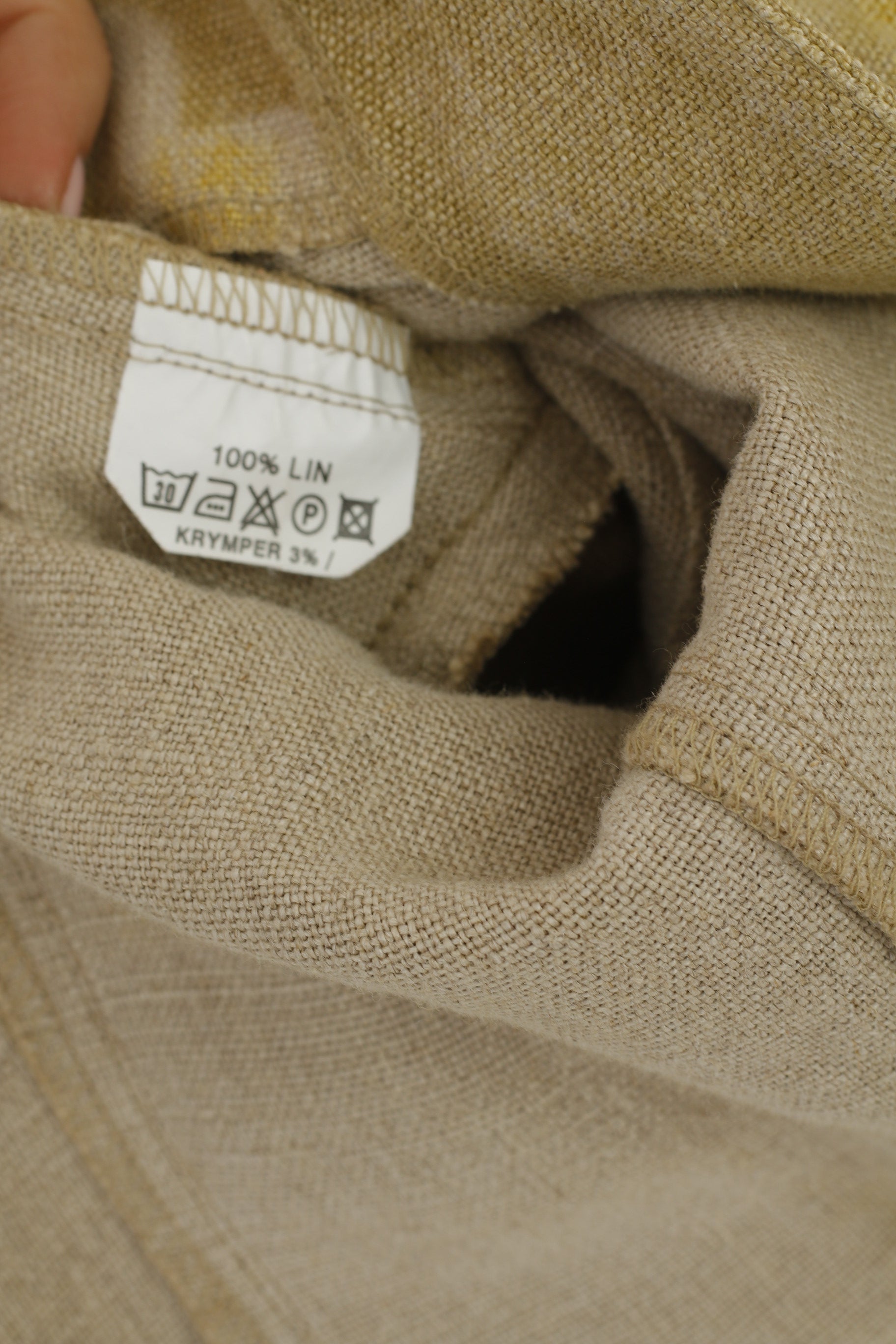 Mac Scott Blazer XL da donna Verde 100% lino con spalline floreali Top con zip intera retrò