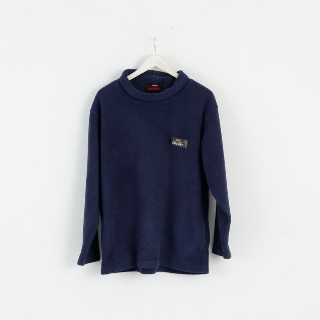 Thomas Burberry SPORT Mens L Fleece Top Navy Blue Vintage Sweatshirt Top