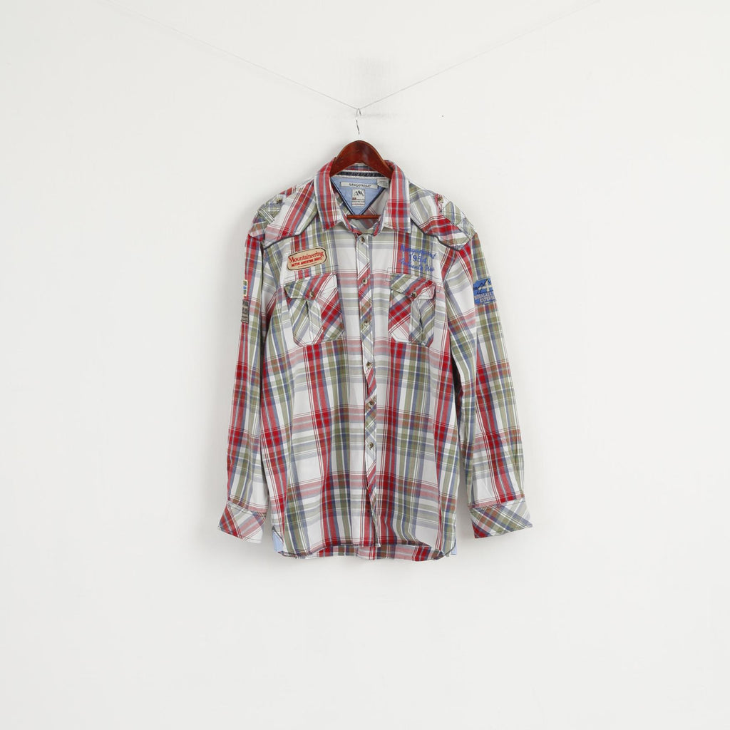 Nangaparbat Men 3XL Casual Shirt Multi Check Himalaya Adventure Long Sleeve Top