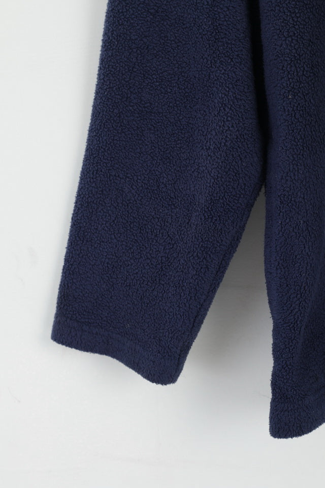 Thomas Burberry SPORT Mens L Fleece Top Navy Blue Vintage Sweatshirt Top