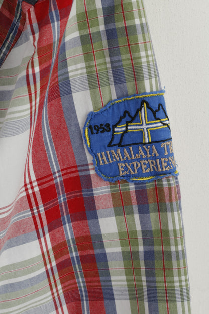 Nangaparbat Men 3XL Casual Shirt Multi Check Himalaya Adventure Long Sleeve Top
