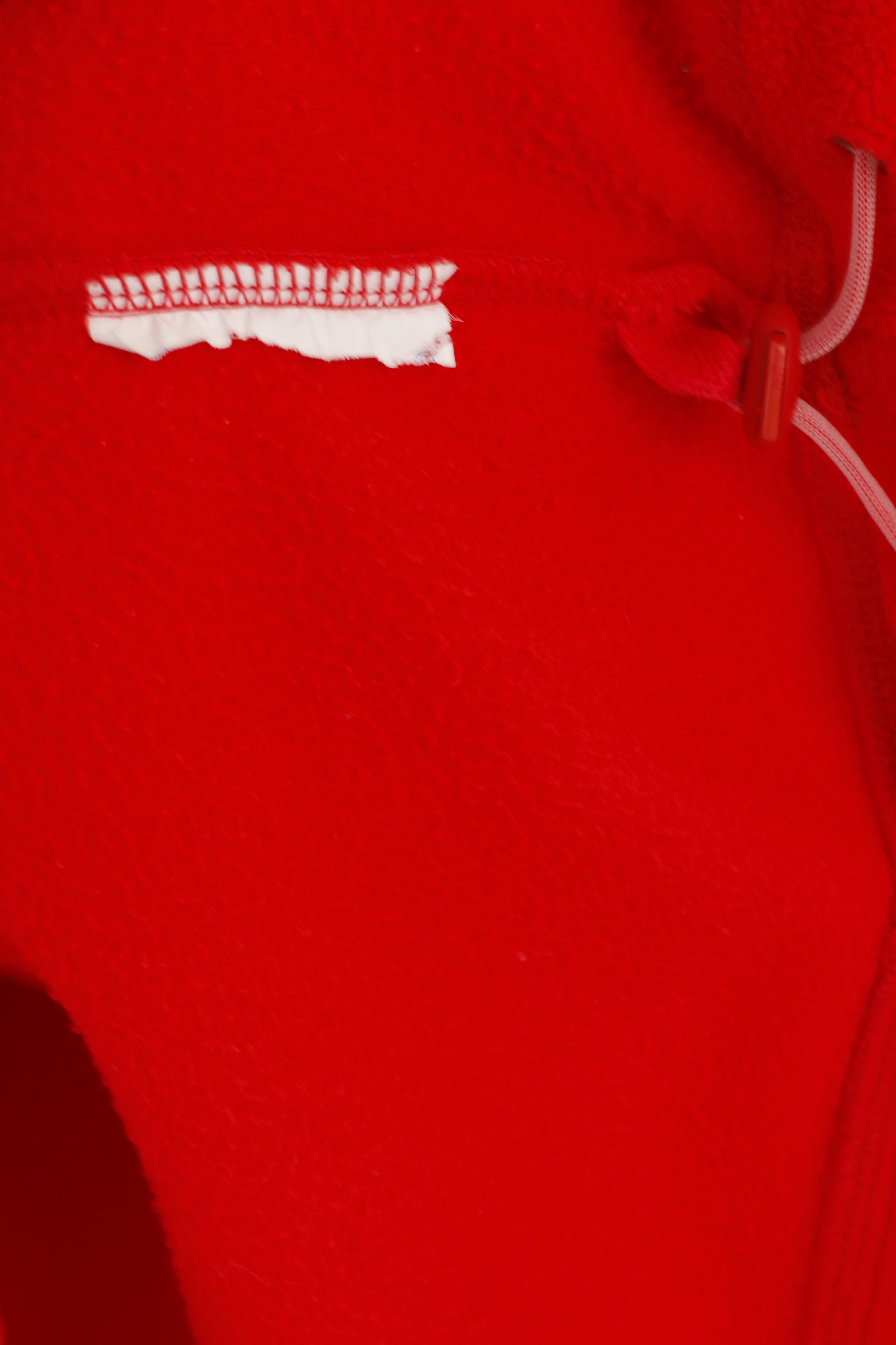 Champion Women L Fleece Top Red Vintage Stand Up Collar Sportswear Sweatshirt