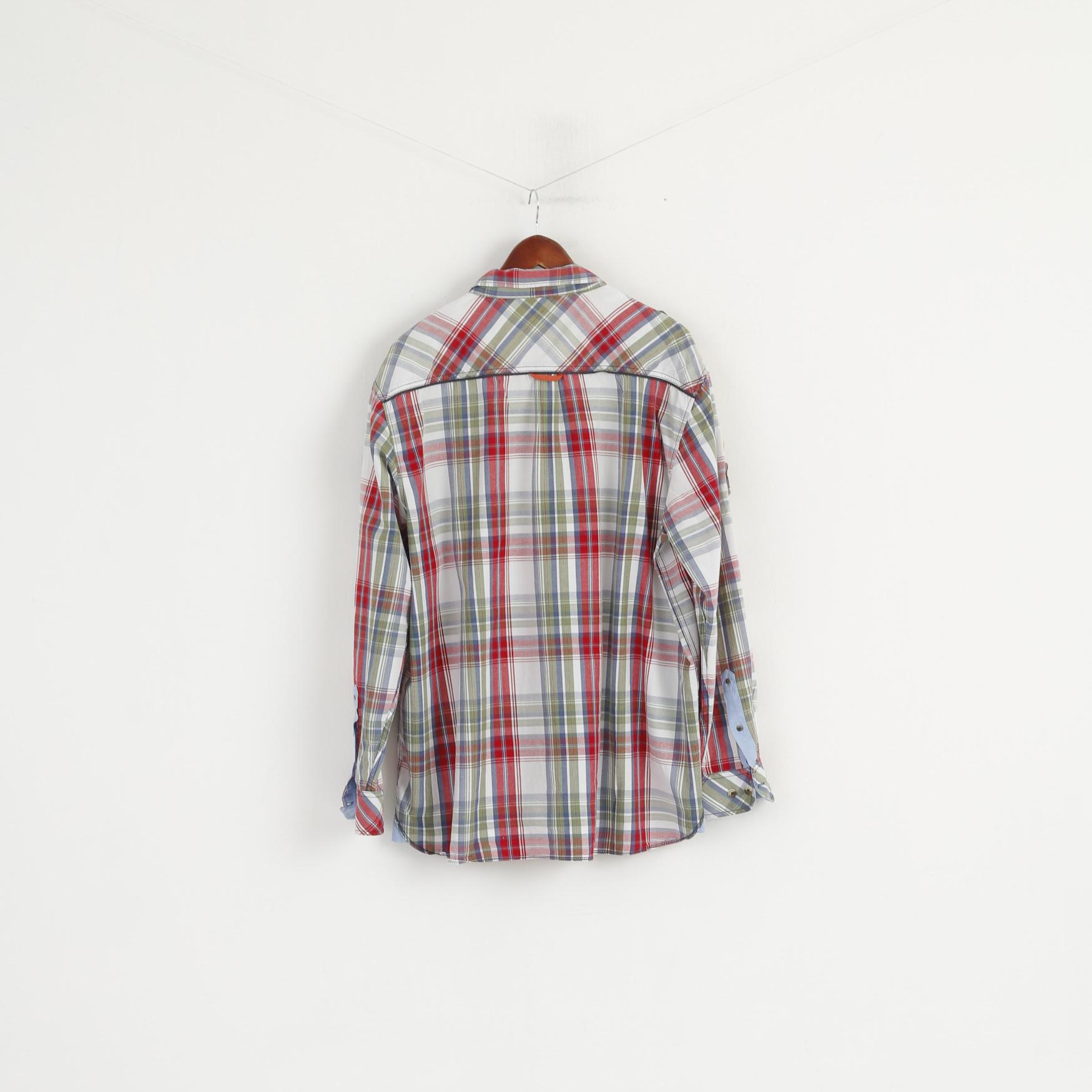 Nangaparbat Men 3XL Casual Shirt Multi Check Himalaya Adventure Long Sleeve Top