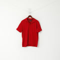 Pierre Cardin Men L (M) Polo Shirt Red Cotton Plain Logo Detailed Buttons Classic Top
