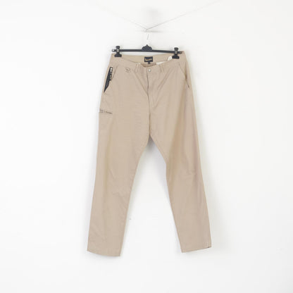 Vespa Homme 36 52 Pantalon Beige 100% Coton Jambe Droite Pantalon Classique Fabriqué en Italie
