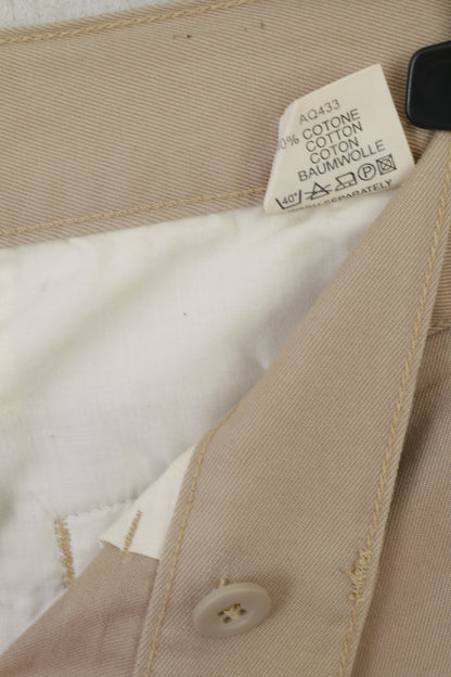 Vespa Homme 36 52 Pantalon Beige 100% Coton Jambe Droite Pantalon Classique Fabriqué en Italie