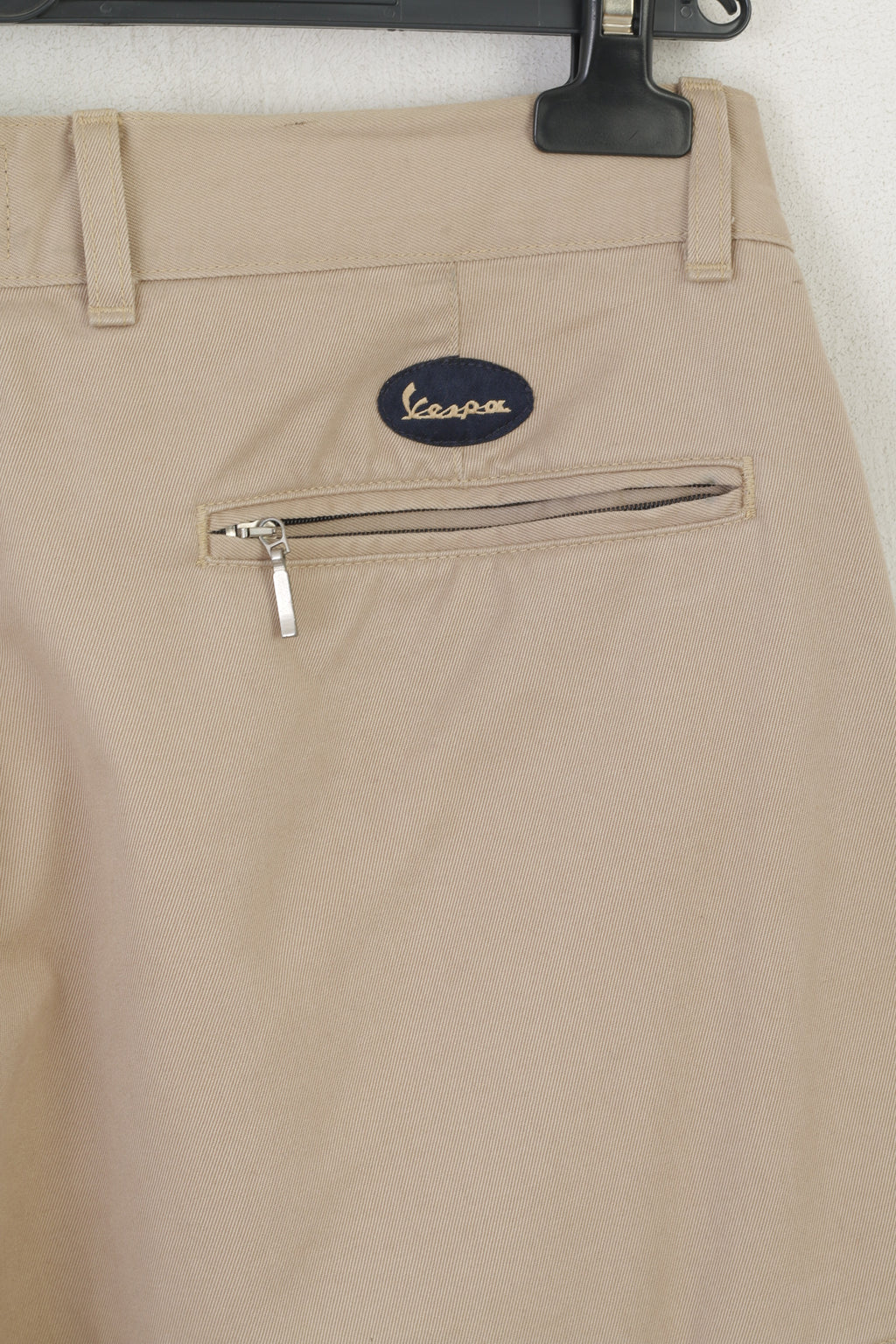 Vespa Homme 36 52 Pantalon Beige 100% Coton Jambe Droite Pantalon Classique Fabriqué en Italie