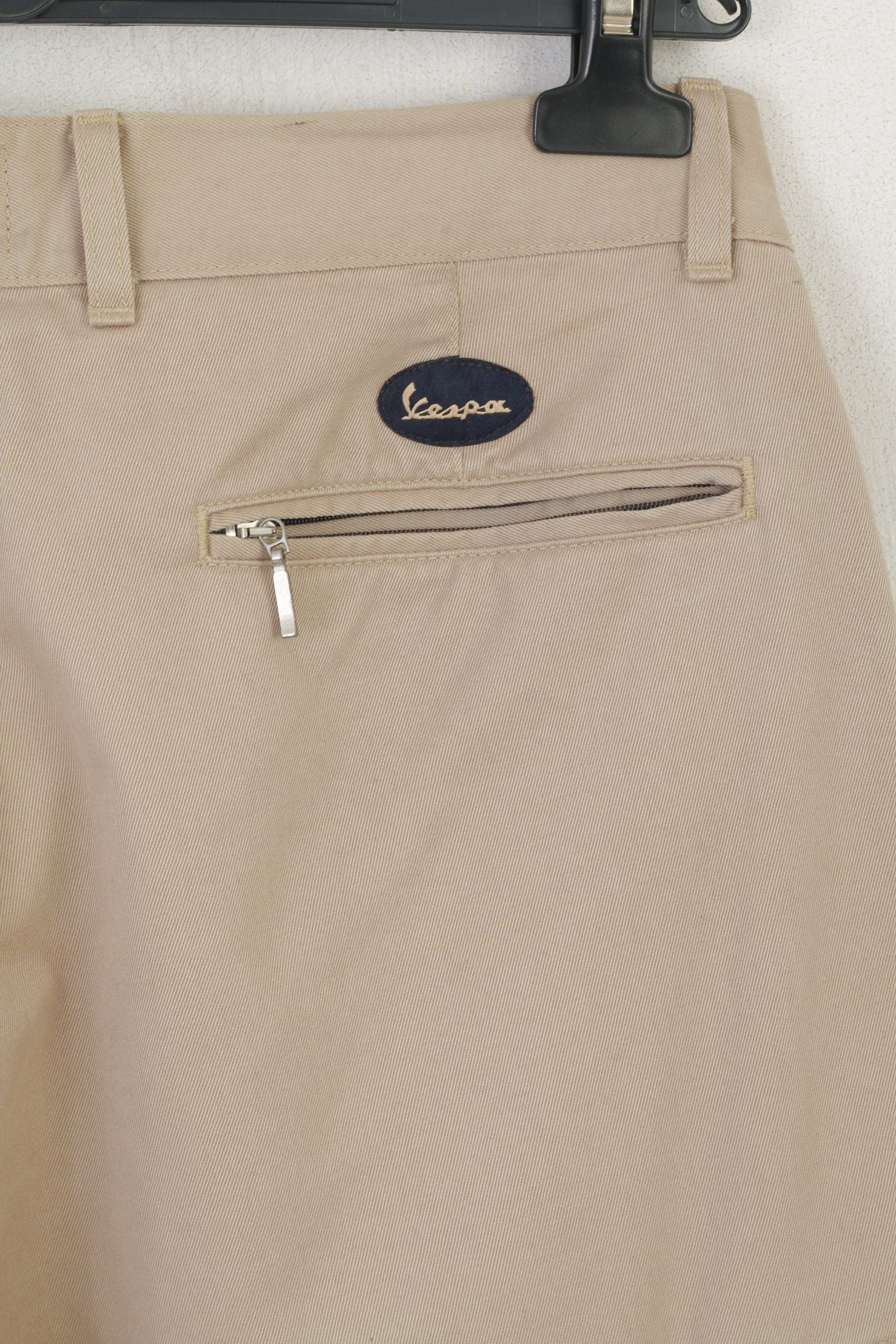 Vespa Homme 36 52 Pantalon Beige 100% Coton Jambe Droite Pantalon Classique Fabriqué en Italie