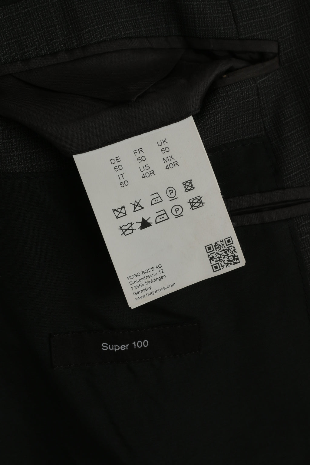 Hugo Boss Men 50 40 Blazer Grey Wool Single Breasted  Super 100 Jacket