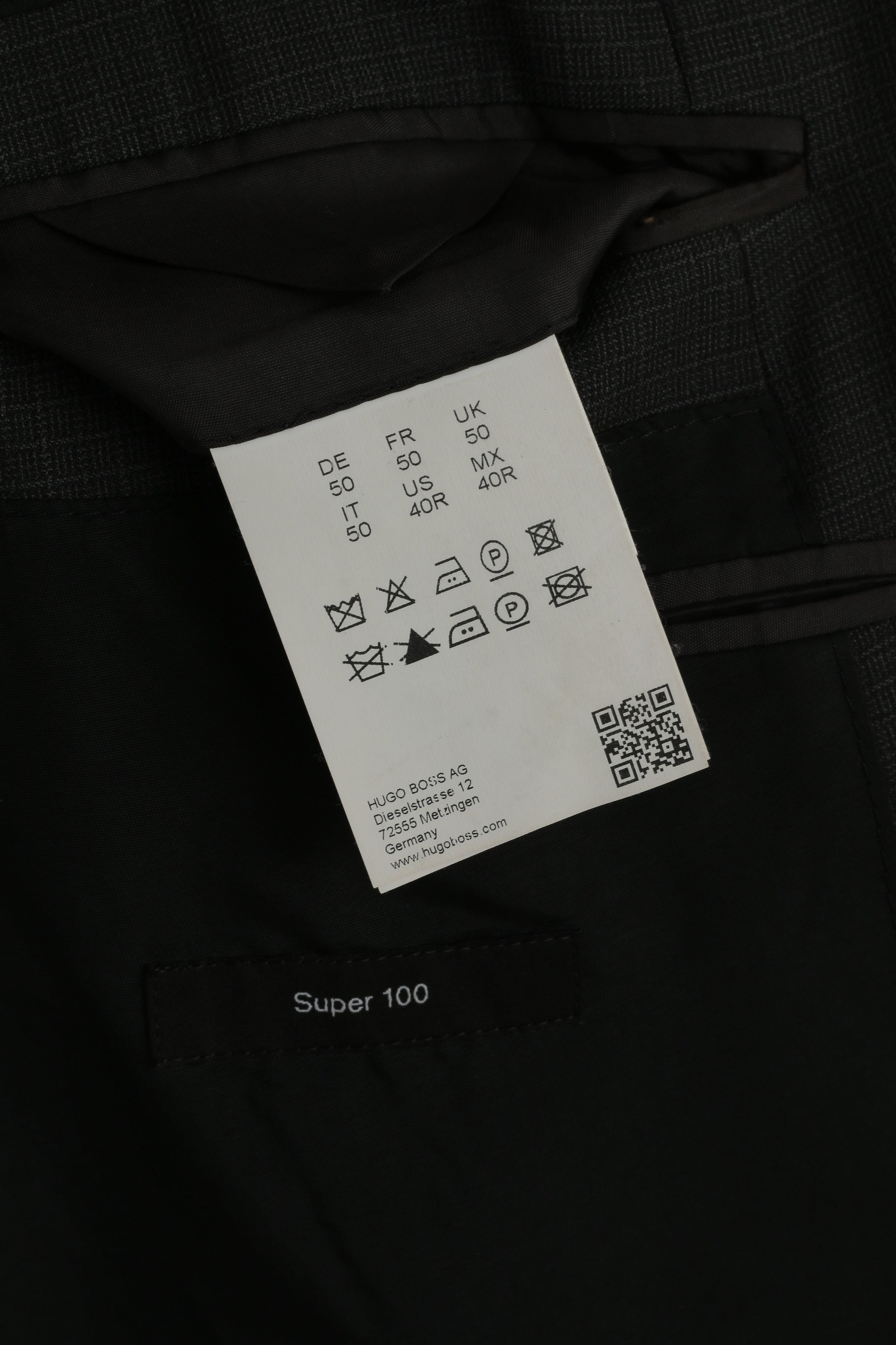 Hugo Boss Men 50 40 Blazer Grey Wool Single Breasted  Super 100 Jacket