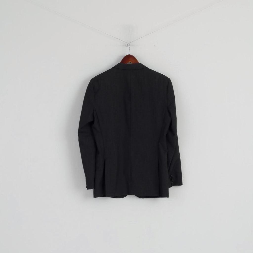 Hugo Boss Men 50 40 Blazer Grey Wool Single Breasted  Super 100 Jacket