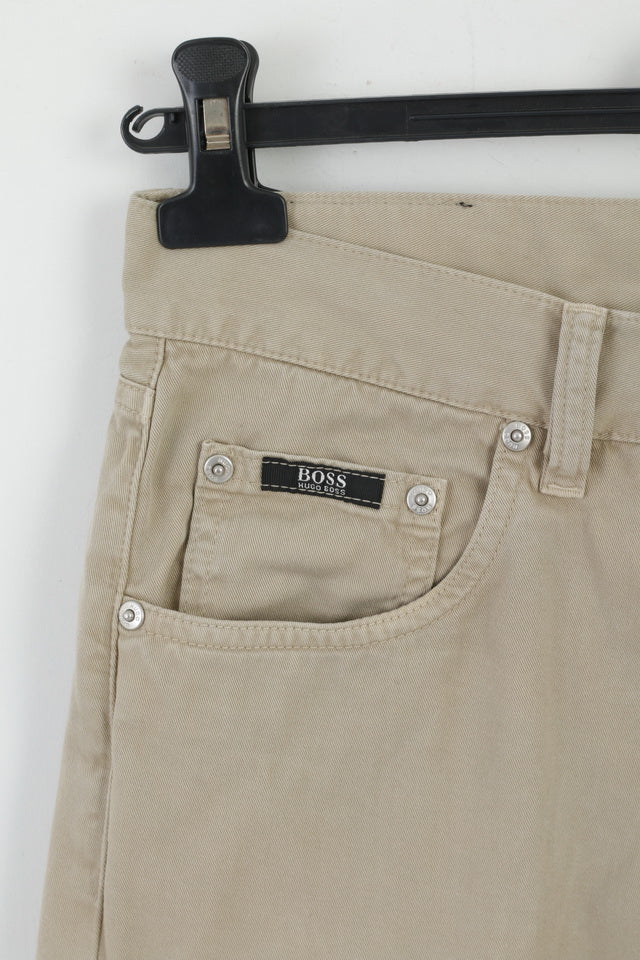Pantaloni Hugo Boss da uomo 32/32 Pantaloni classici vintage Arkansas in cotone beige