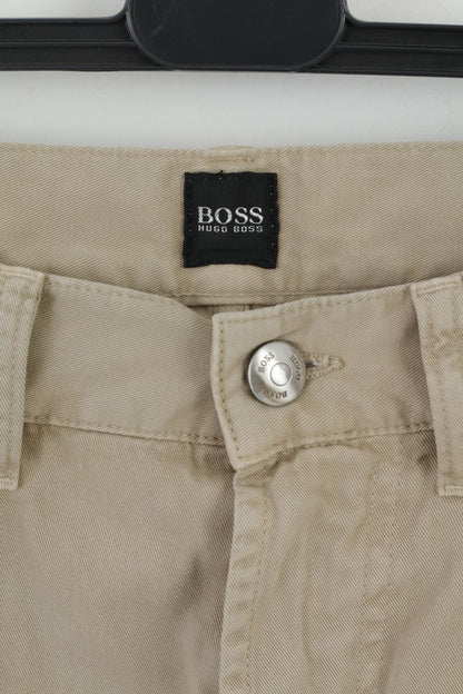 Pantaloni Hugo Boss da uomo 32/32 Pantaloni classici vintage Arkansas in cotone beige