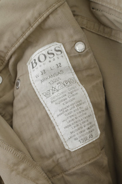 Pantaloni Hugo Boss da uomo 32/32 Pantaloni classici vintage Arkansas in cotone beige