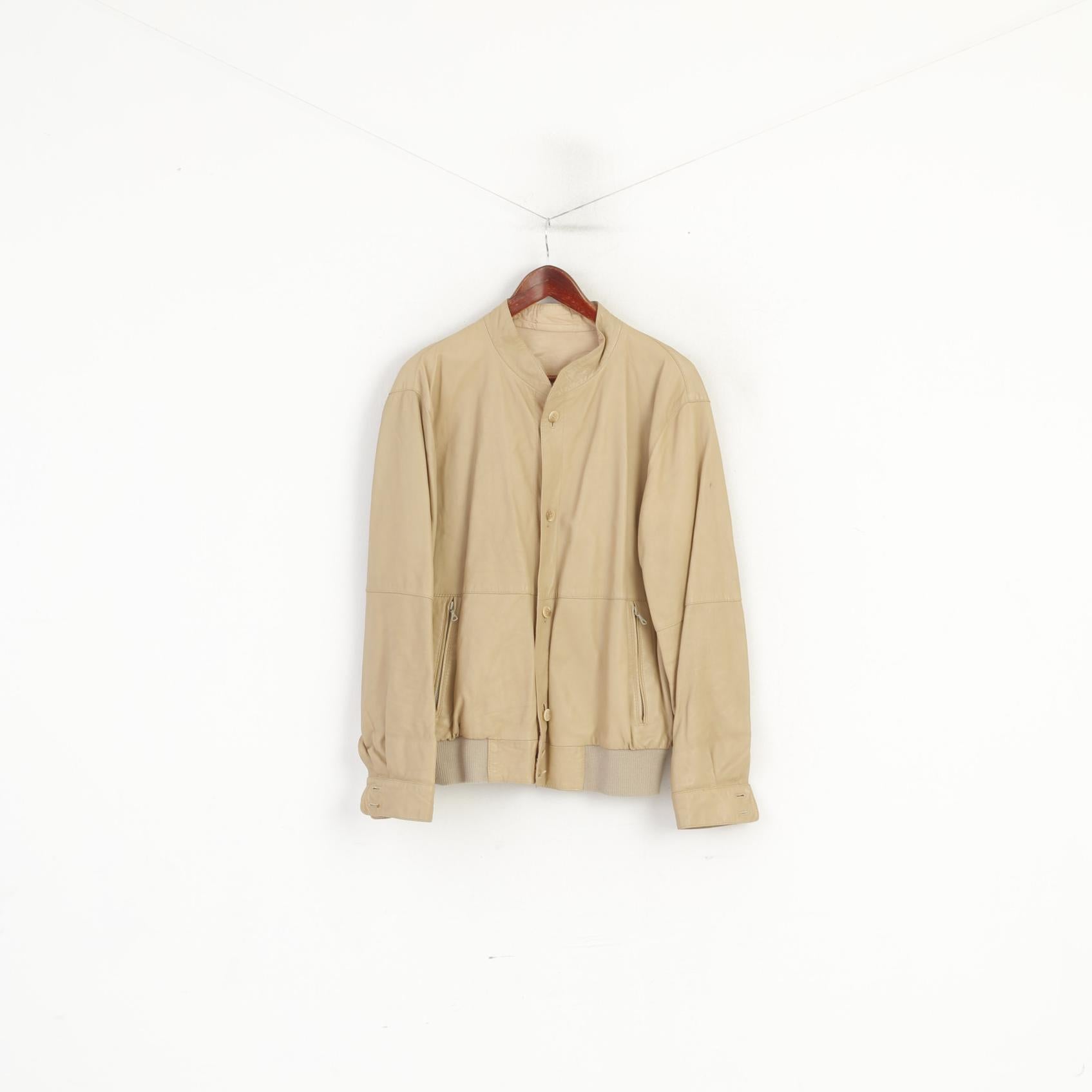 Vintage Men 52 M Jacket Beige Double Sided Harrington Classic Soft Top