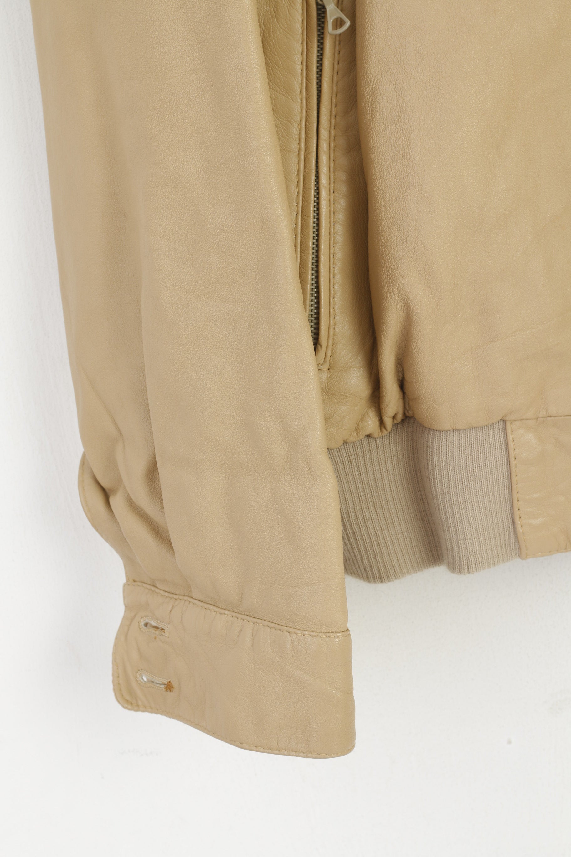 Vintage Men 52 M Jacket Beige Double Sided Harrington Classic Soft Top