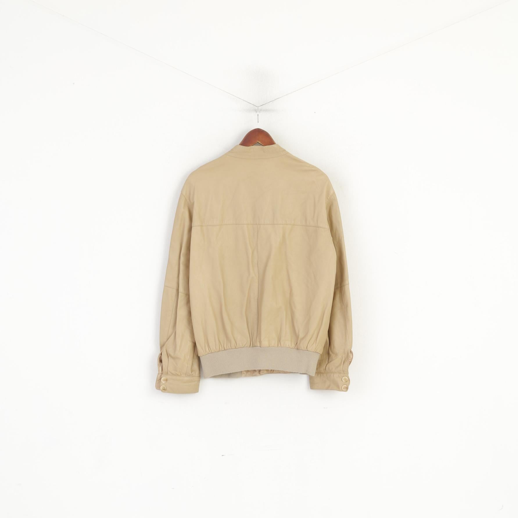 Vintage Men 52 M Jacket Beige Double Sided Harrington Classic Soft Top