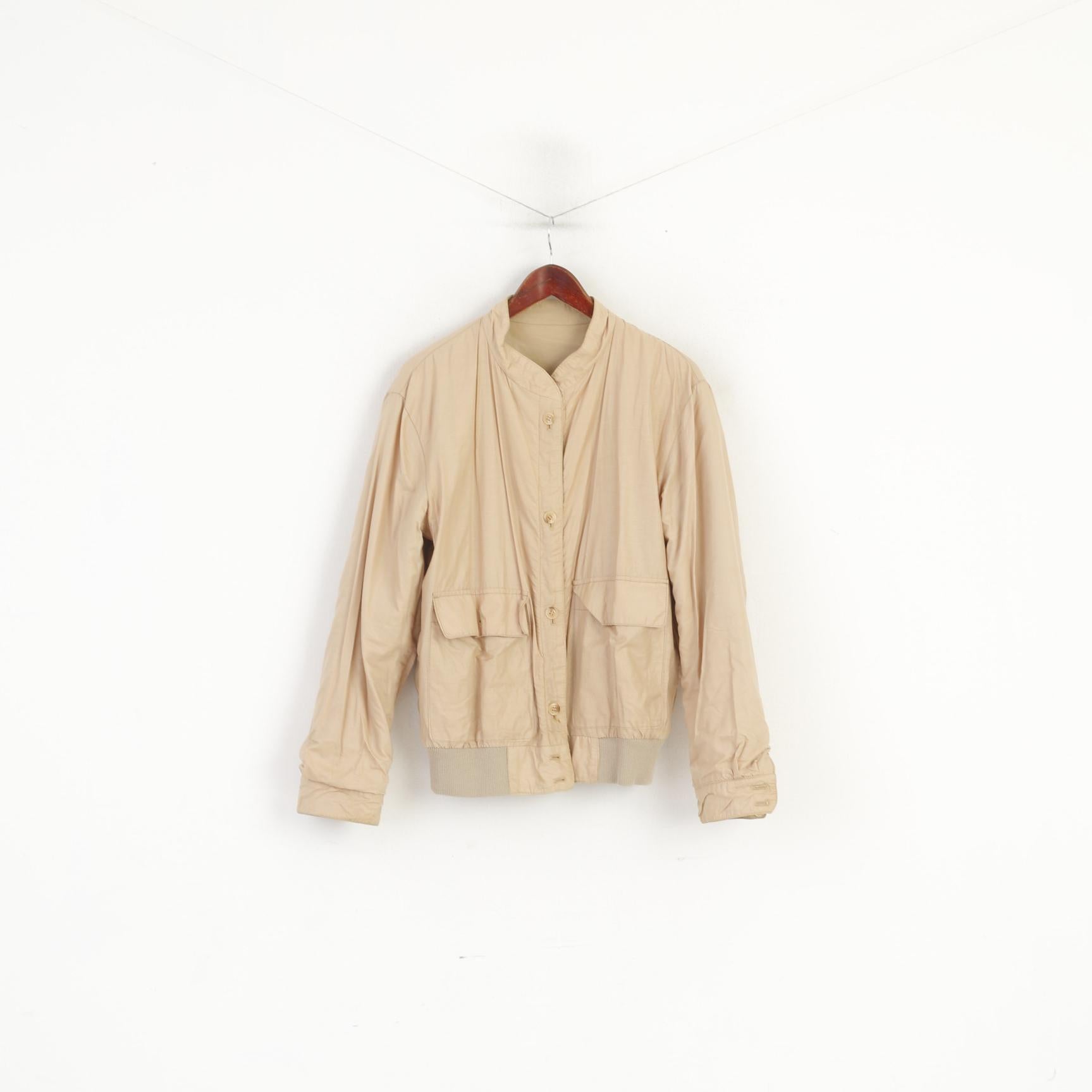 Vintage Men 52 M Jacket Beige Double Sided Harrington Classic Soft Top