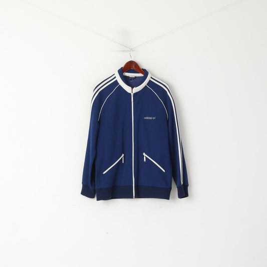 Adidas Real Vintage anni '70 Beckenbauer Uomo 52 L Giacca da ginnastica Blu scuro Tuta Finlandia Top