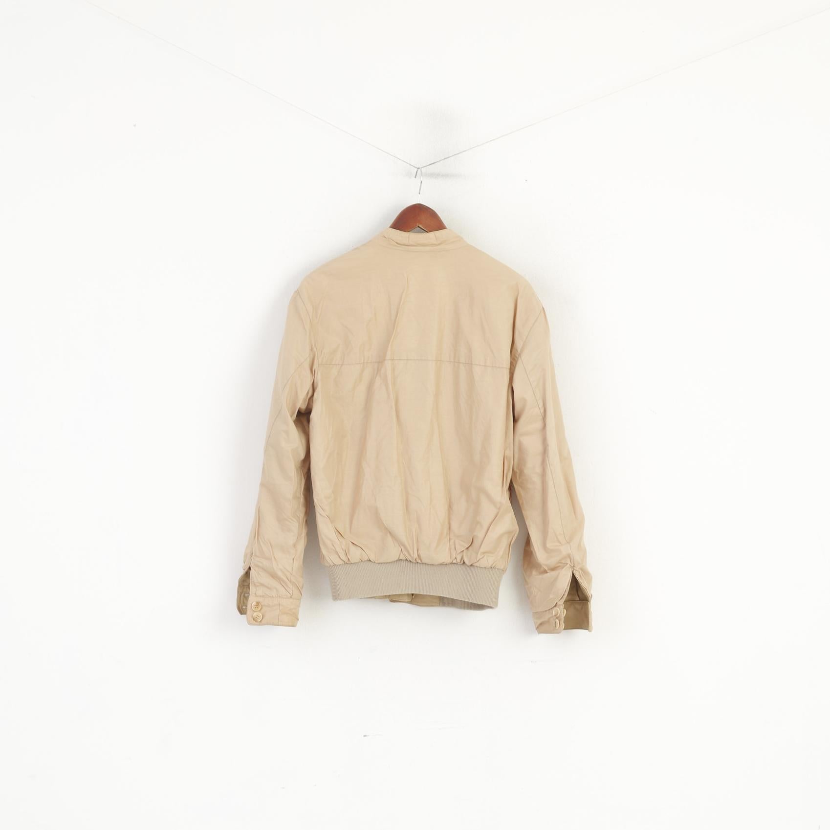 Vintage Men 52 M Jacket Beige Double Sided Harrington Classic Soft Top