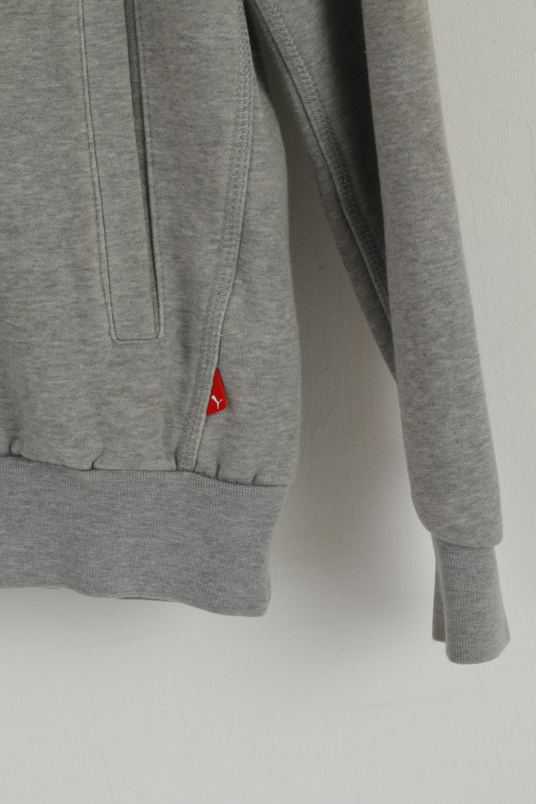 Felpa Puma da uomo in cotone grigio con cappuccio e logo, tasca a marsupio, top sportivo
