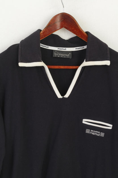 Mamut Sport Men 40 M Shirt Black Cotton Vintage V Neck Sportswear Top