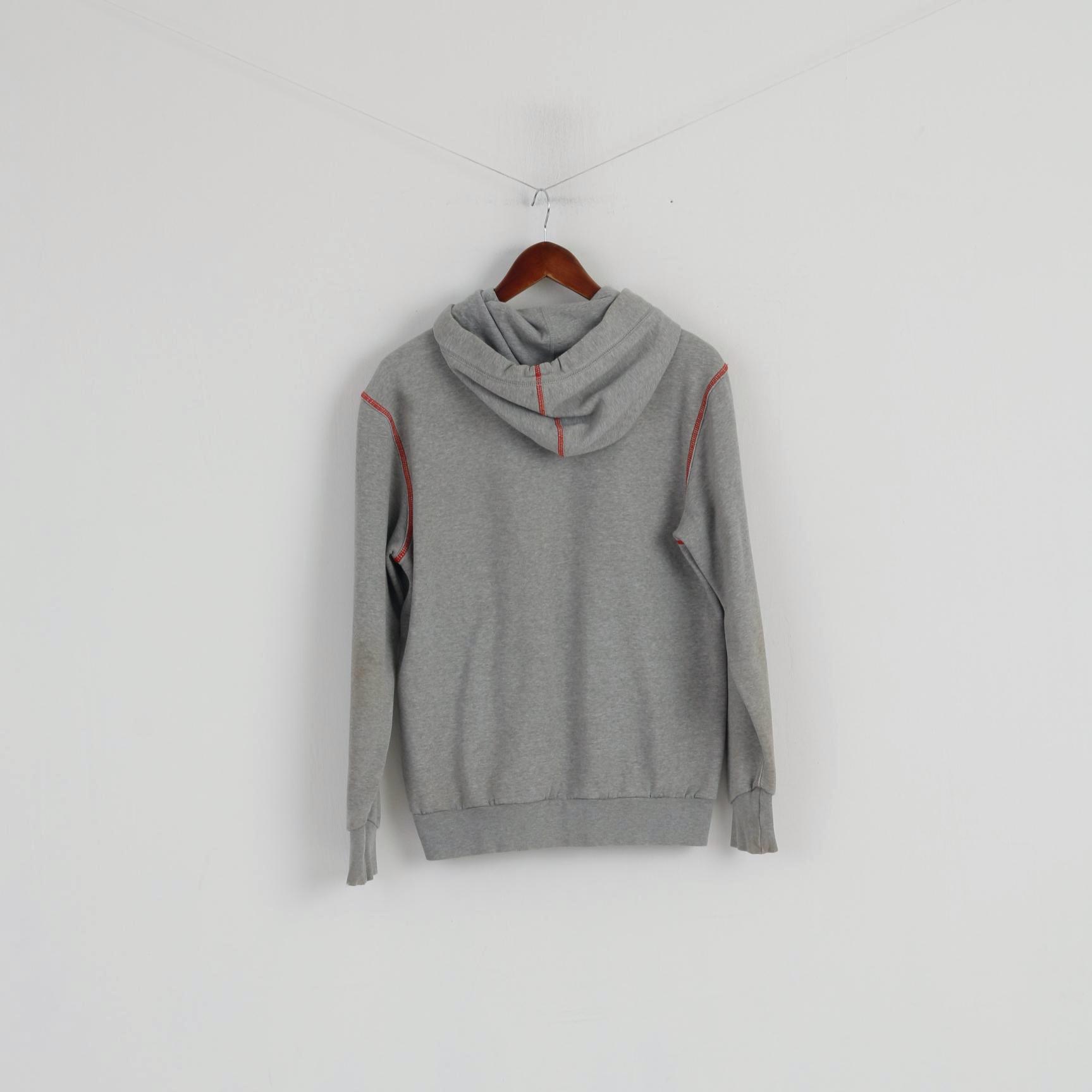 Felpa Puma da uomo in cotone grigio con cappuccio e logo, tasca a marsupio, top sportivo