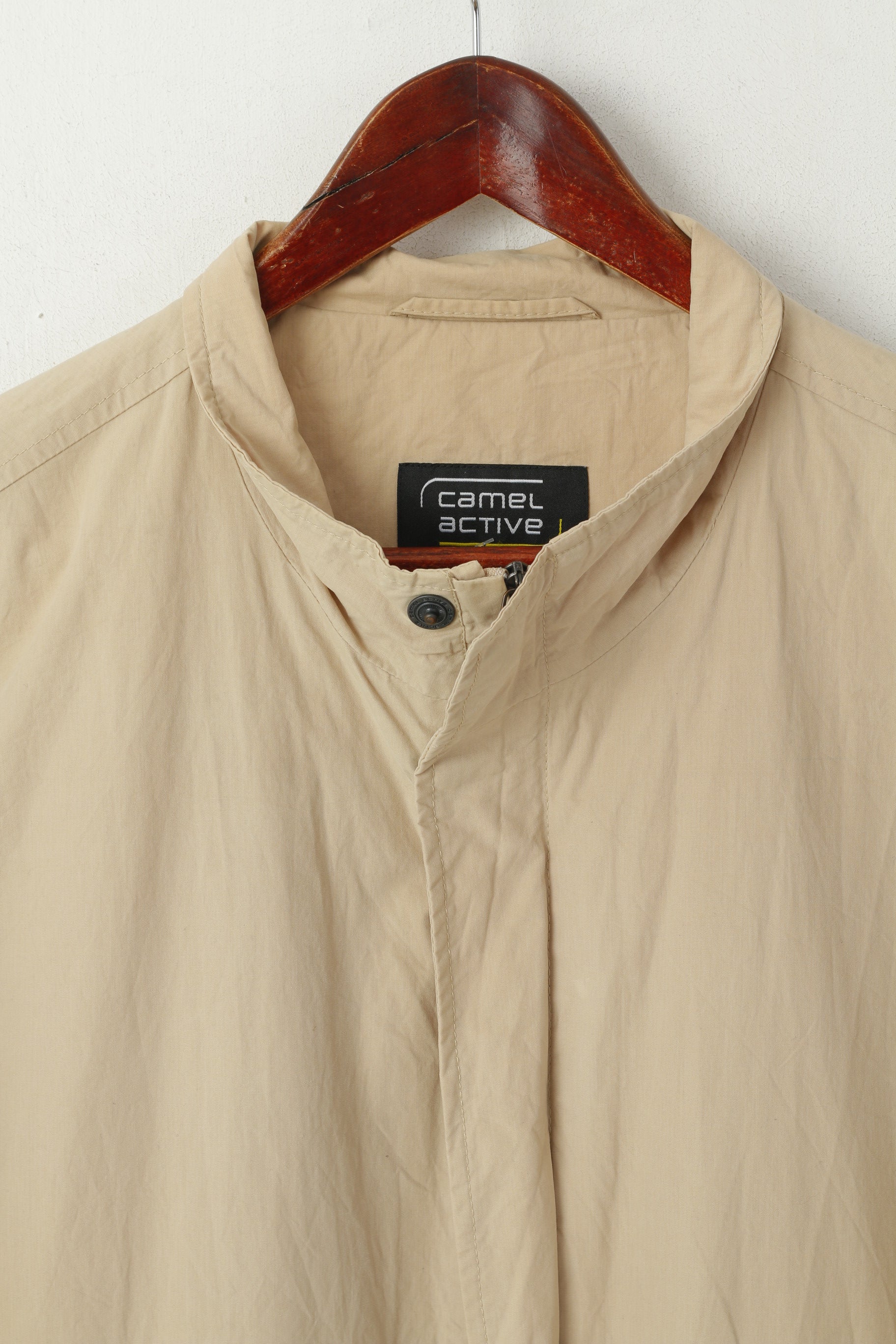 Camel Active Men 98 M Veste Beige Coton Vintage Léger Fermeture Éclair Complète Haut