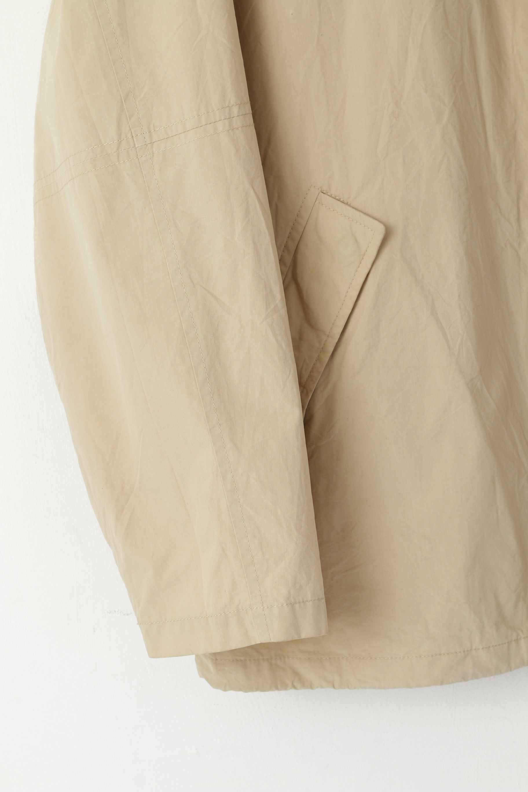 Camel Active Men 98 M Veste Beige Coton Vintage Léger Fermeture Éclair Complète Haut