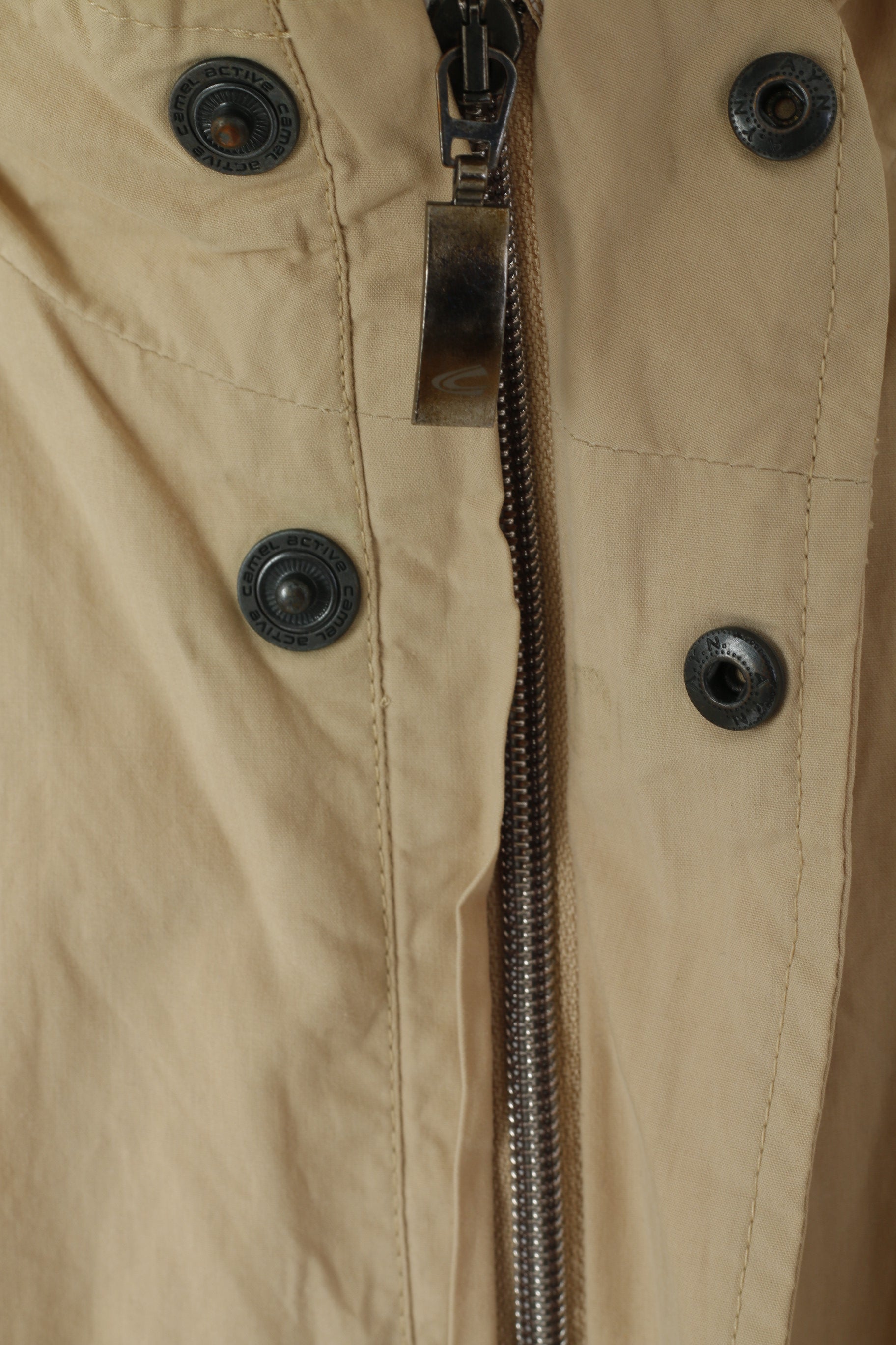 Camel Active Men 98 M Veste Beige Coton Vintage Léger Fermeture Éclair Complète Haut
