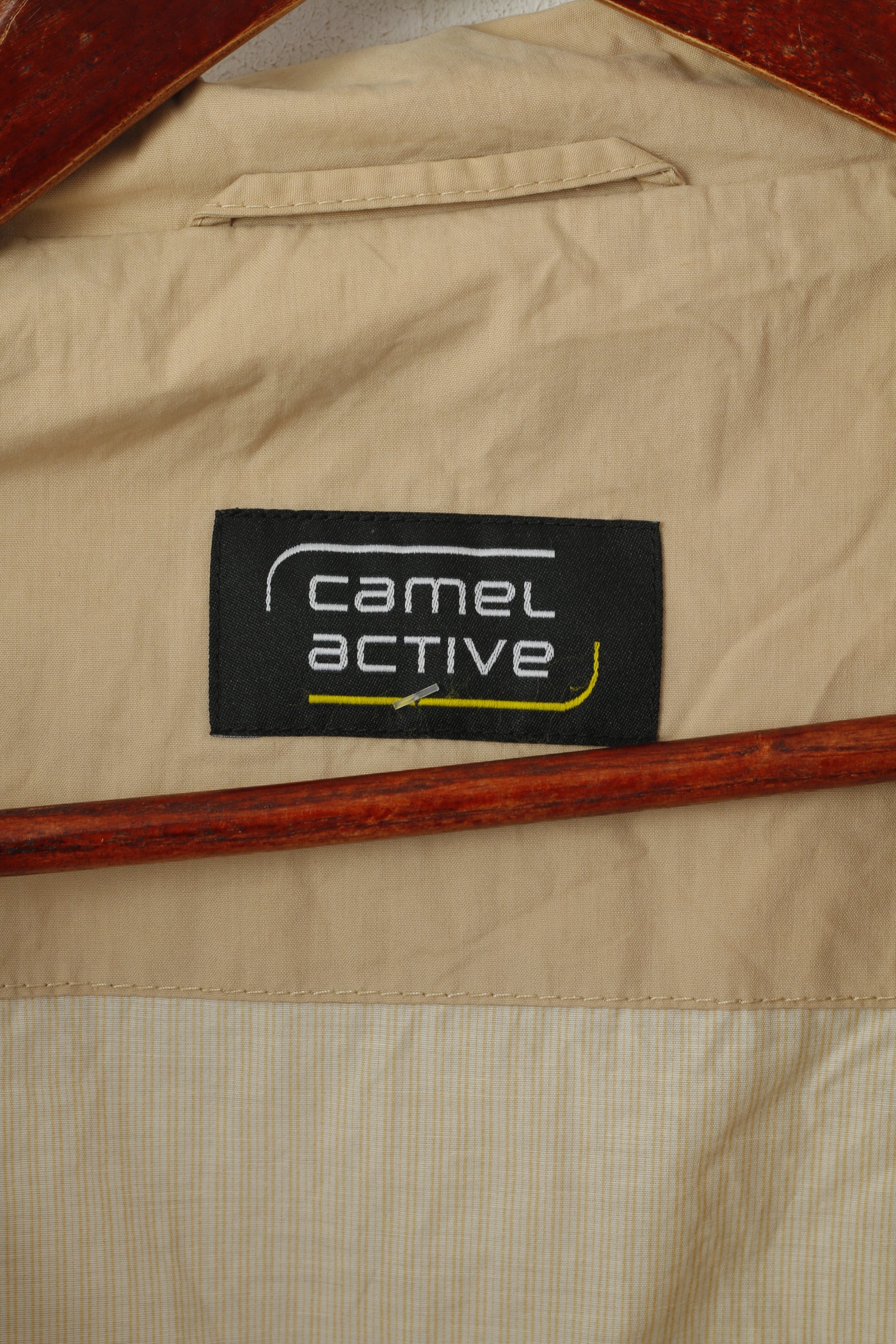 Camel Active Men 98 M Veste Beige Coton Vintage Léger Fermeture Éclair Complète Haut