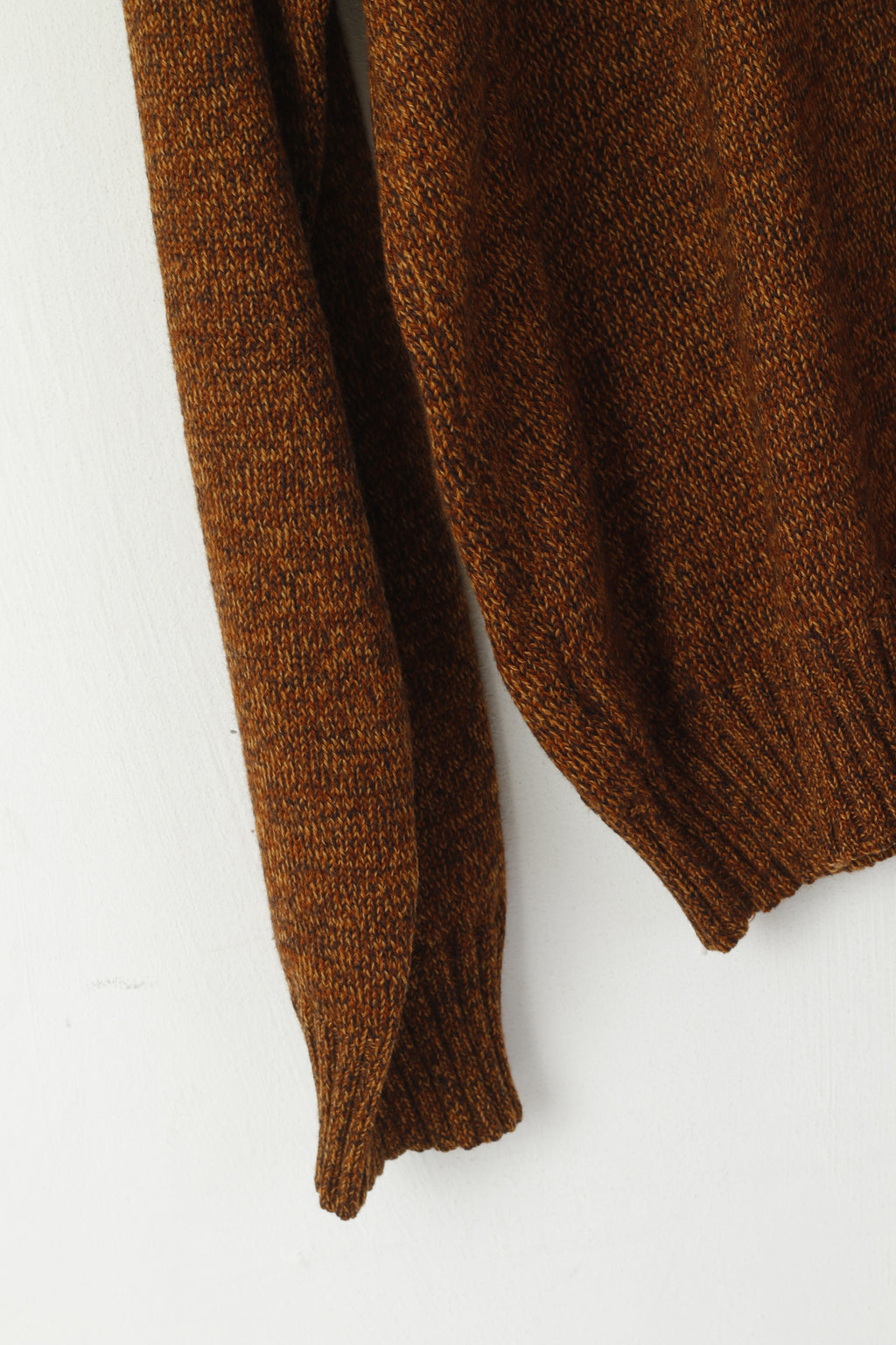 Dalmine Mens 56 XL Jumper Brown 100% New Wool Stretch Made in Italy Sweater