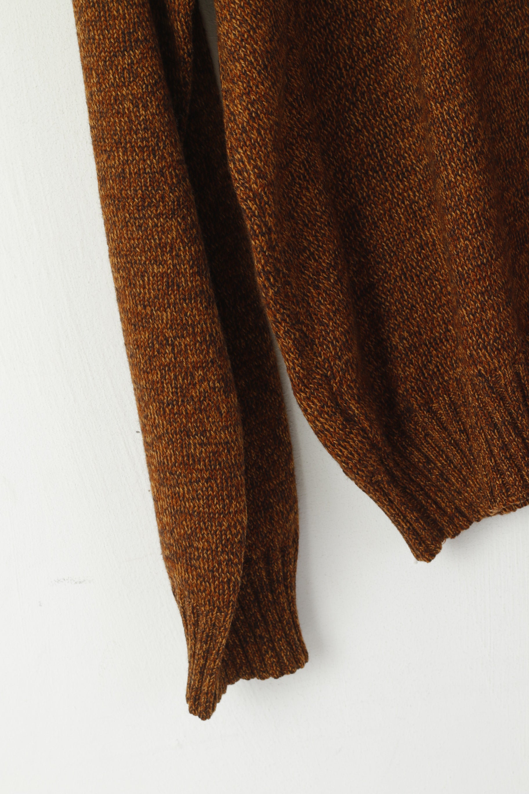 Dalmine Mens 56 XL Jumper Brown 100% New Wool Stretch Made in Italy Sweater