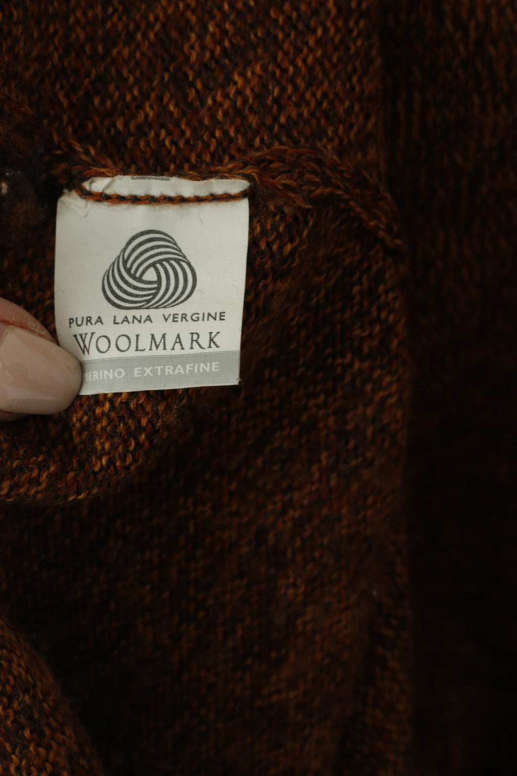 Dalmine Mens 56 XL Jumper Brown 100% New Wool Stretch Made in Italy Sweater