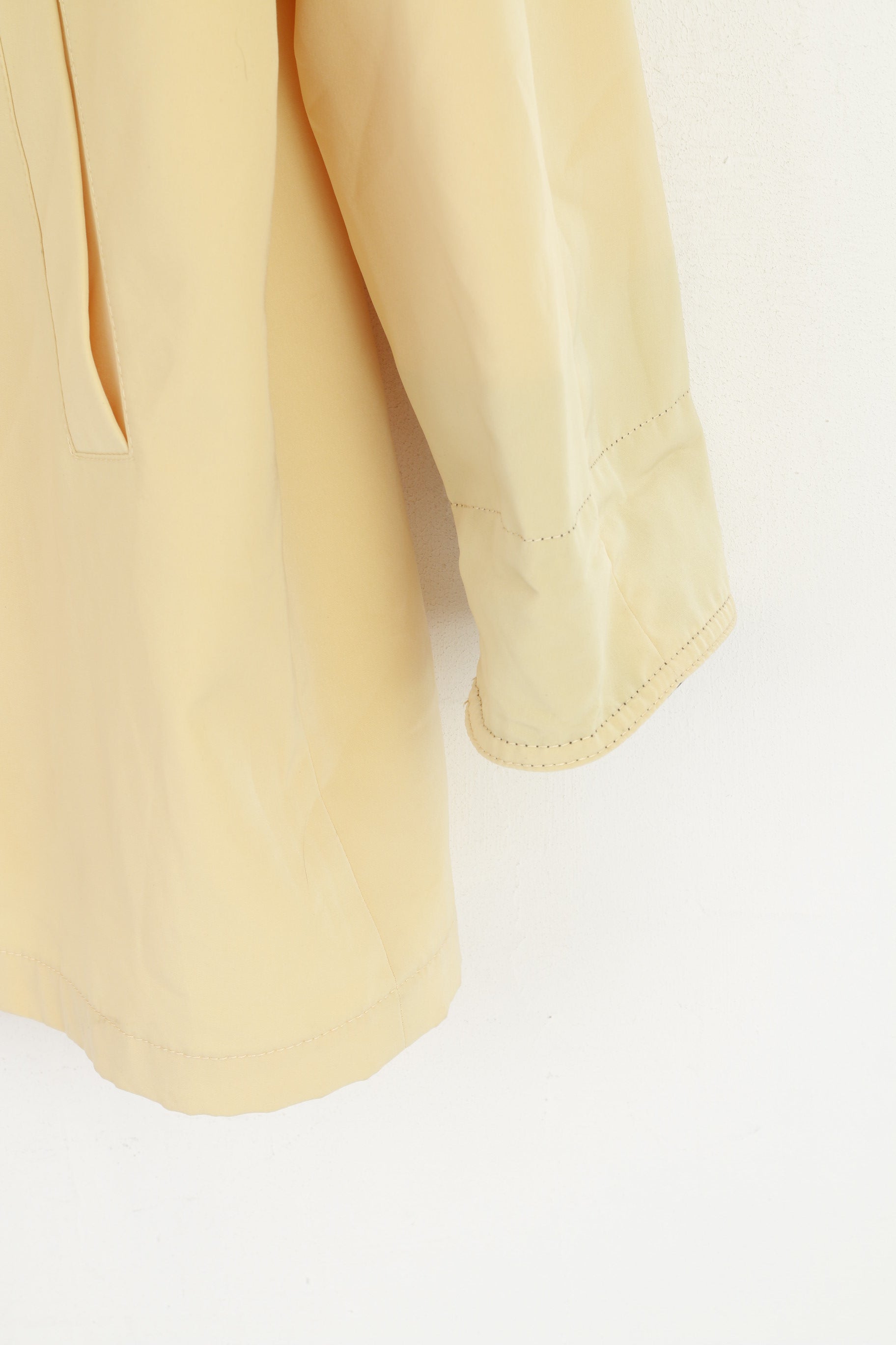 EWM Pure Classics Women 16 Jacket Yellow Lightweight Retro Full Zip Hooded Coat