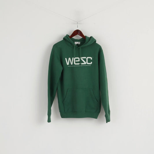 WESC Sweat-shirt vert à capuche en coton avec poche kangourou pour homme