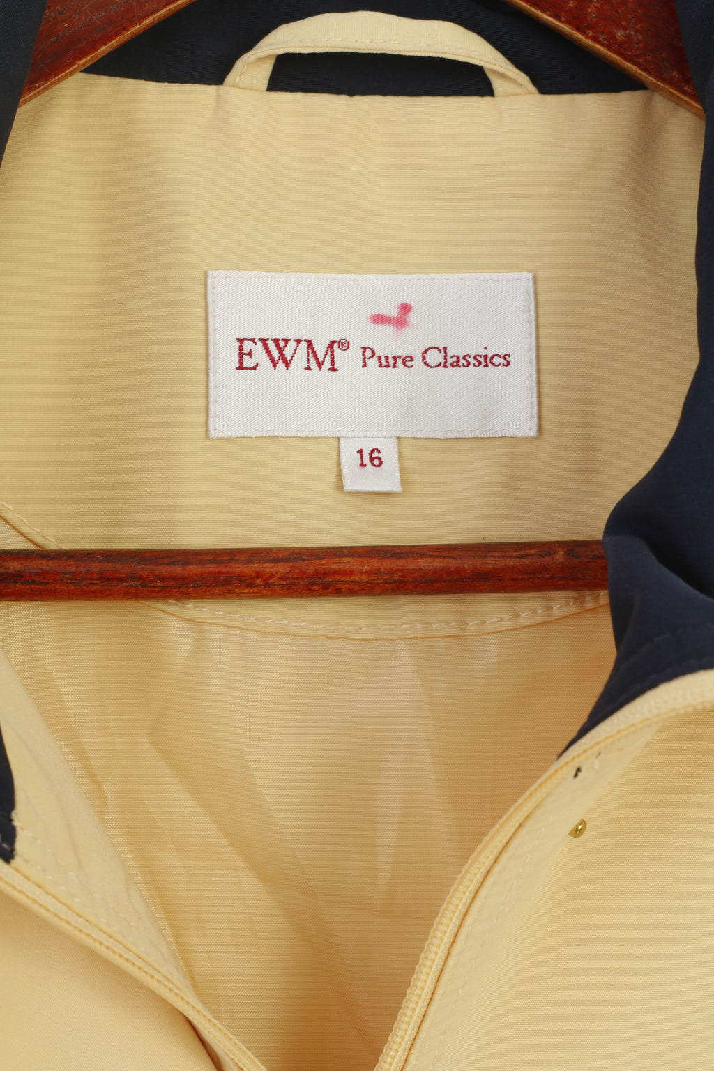 EWM Pure Classics Women 16 Jacket Yellow Lightweight Retro Full Zip Hooded Coat