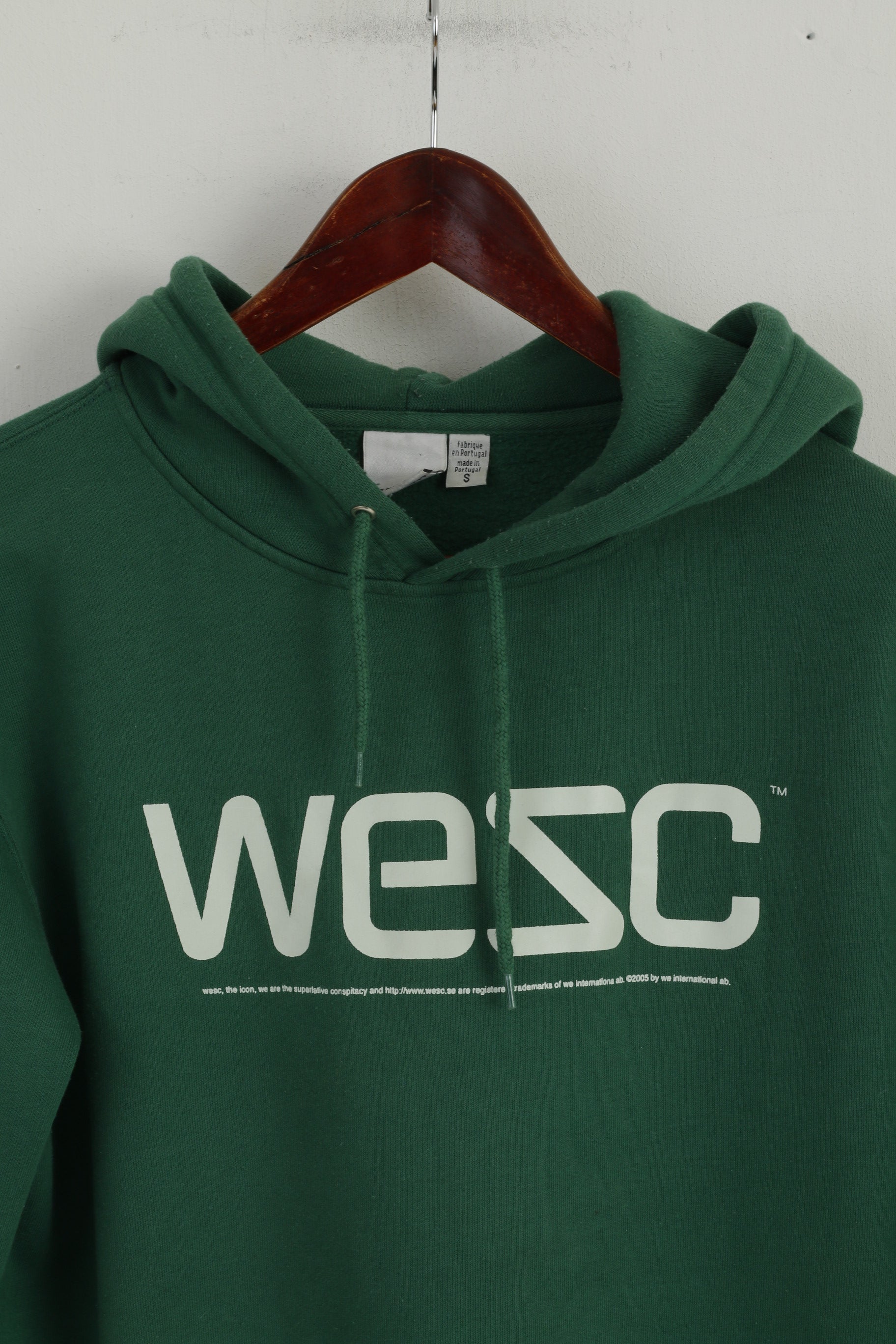 Felpa da uomo WESC Top sportivo con tasca a marsupio in cotone verde con cappuccio