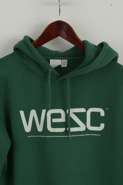 WESC Sweat-shirt vert à capuche en coton avec poche kangourou pour homme