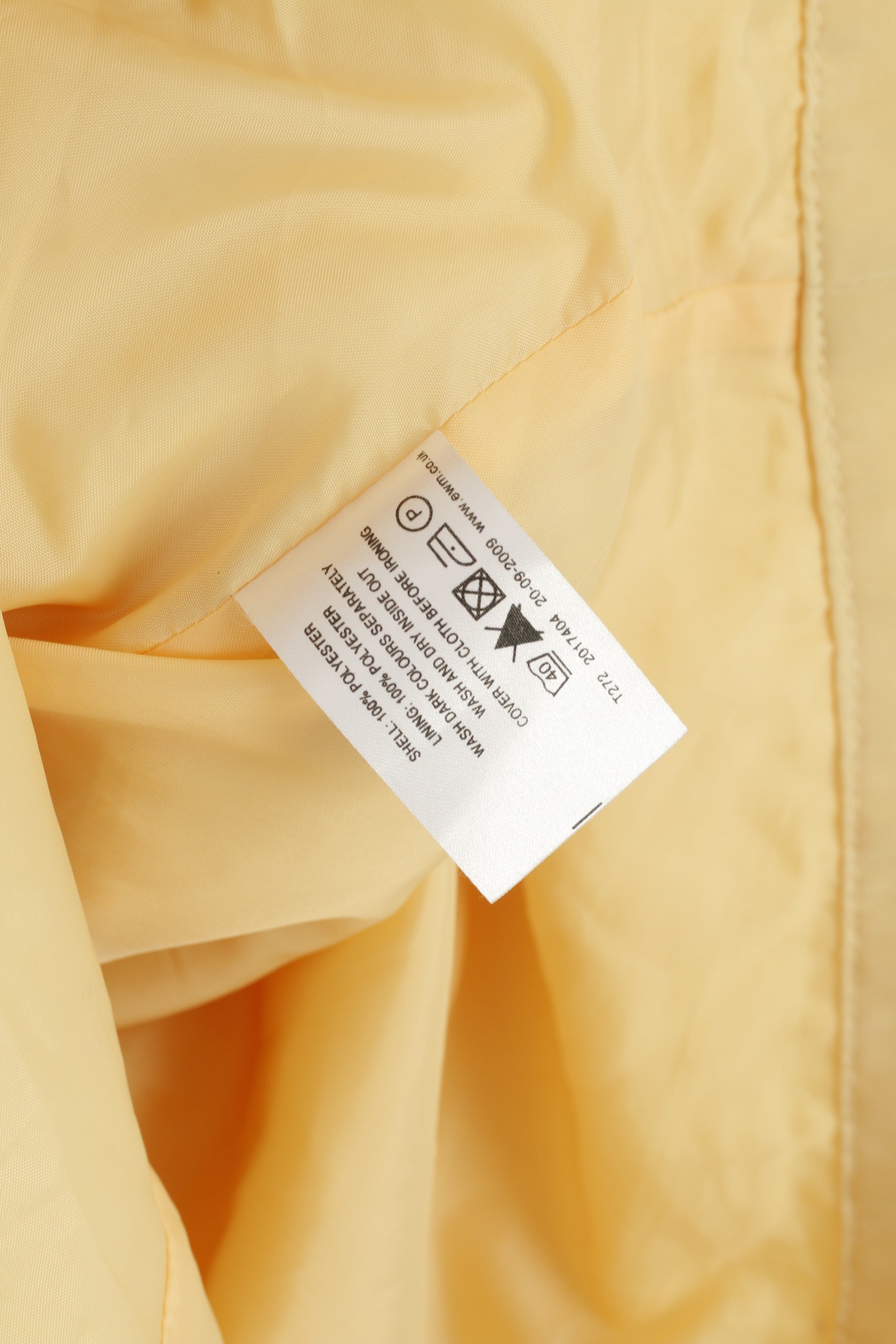 EWM Pure Classics Women 16 Jacket Yellow Lightweight Retro Full Zip Hooded Coat