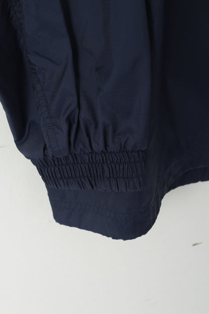 Head Men XL Veste pull en nylon bleu marine imperméable à capuche et col zippé