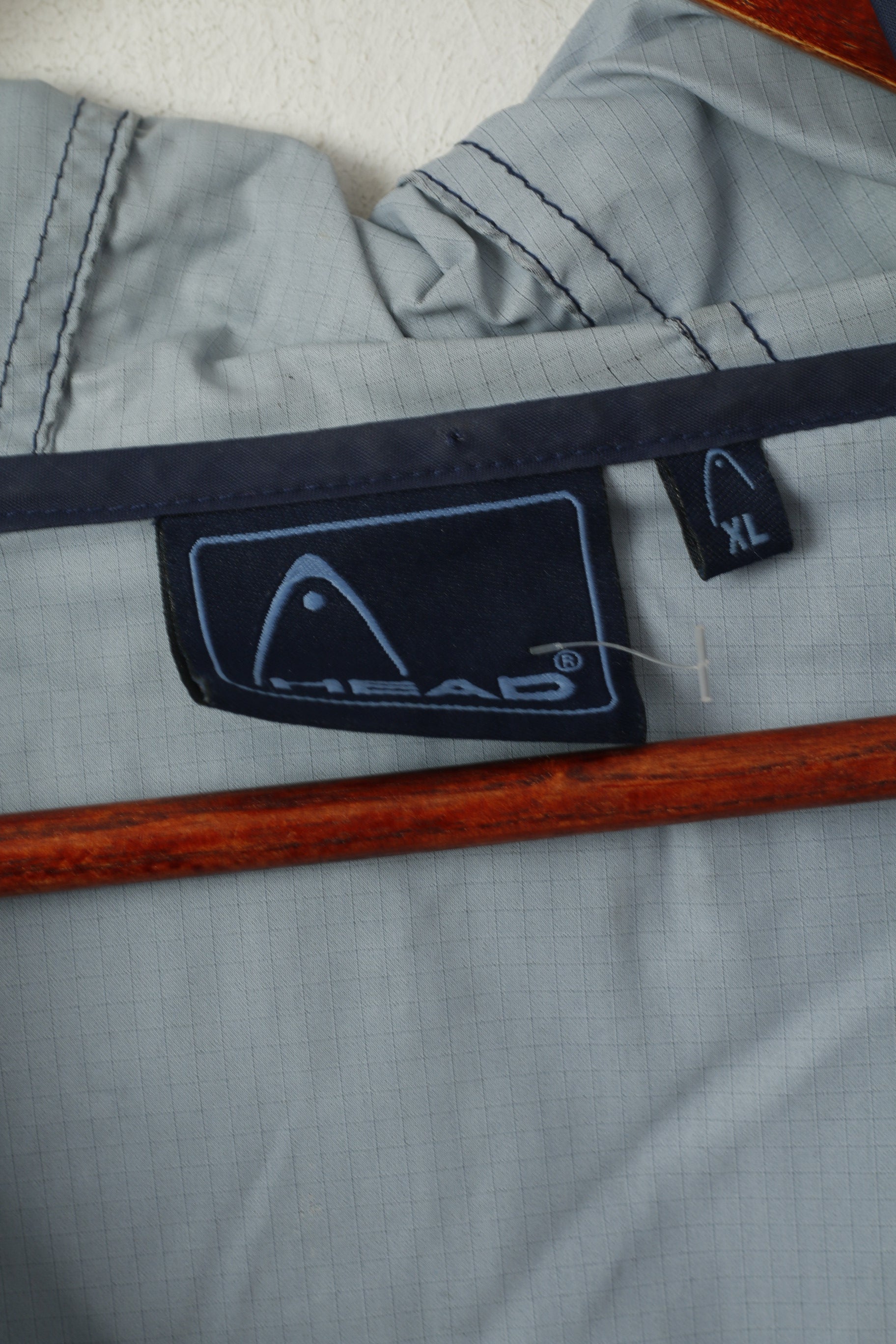 Head Men XL Veste pull en nylon bleu marine imperméable à capuche et col zippé