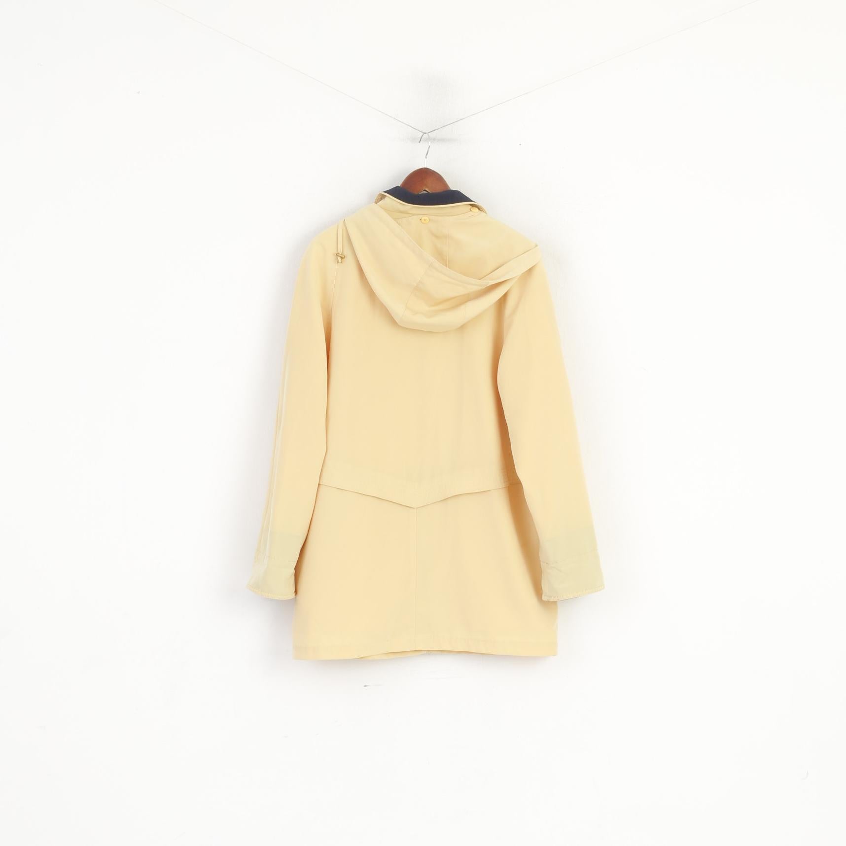 EWM Pure Classics Women 16 Jacket Yellow Lightweight Retro Full Zip Hooded Coat