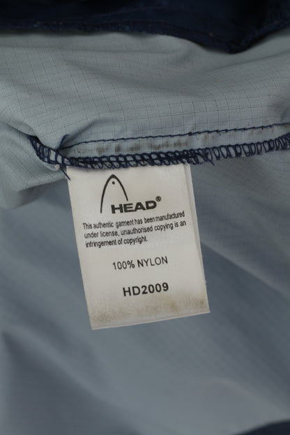 Giacca pullover Head da uomo XL in nylon blu scuro con cappuccio e zip