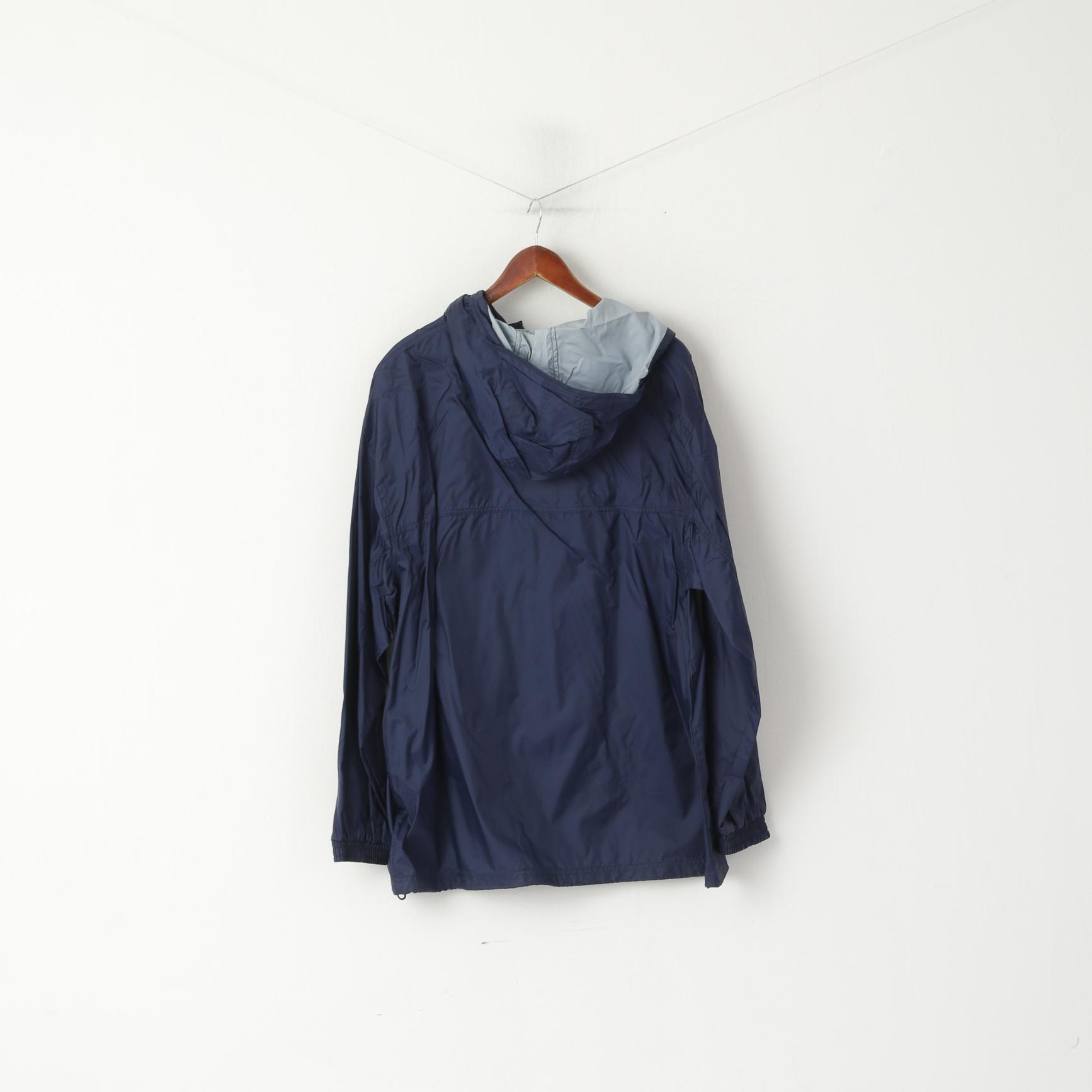 Head Men XL Veste pull en nylon bleu marine imperméable à capuche et col zippé