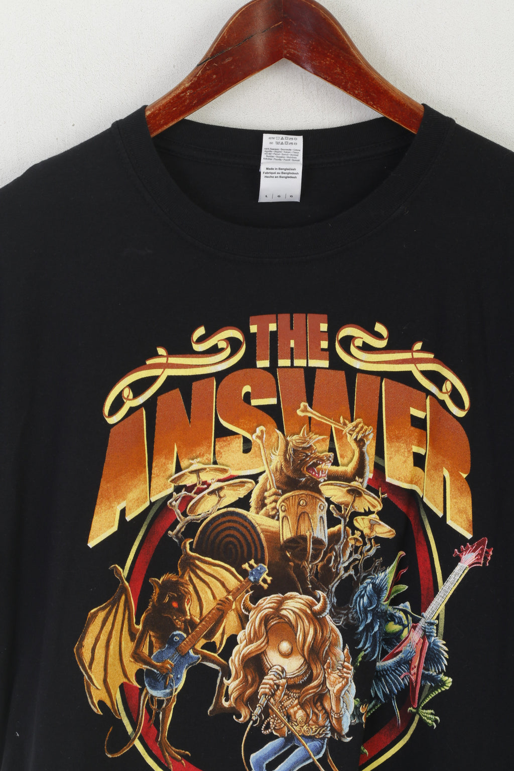 Gildan hommes M chemise noir coton la réponse graphique groupe de musique 2015 haut