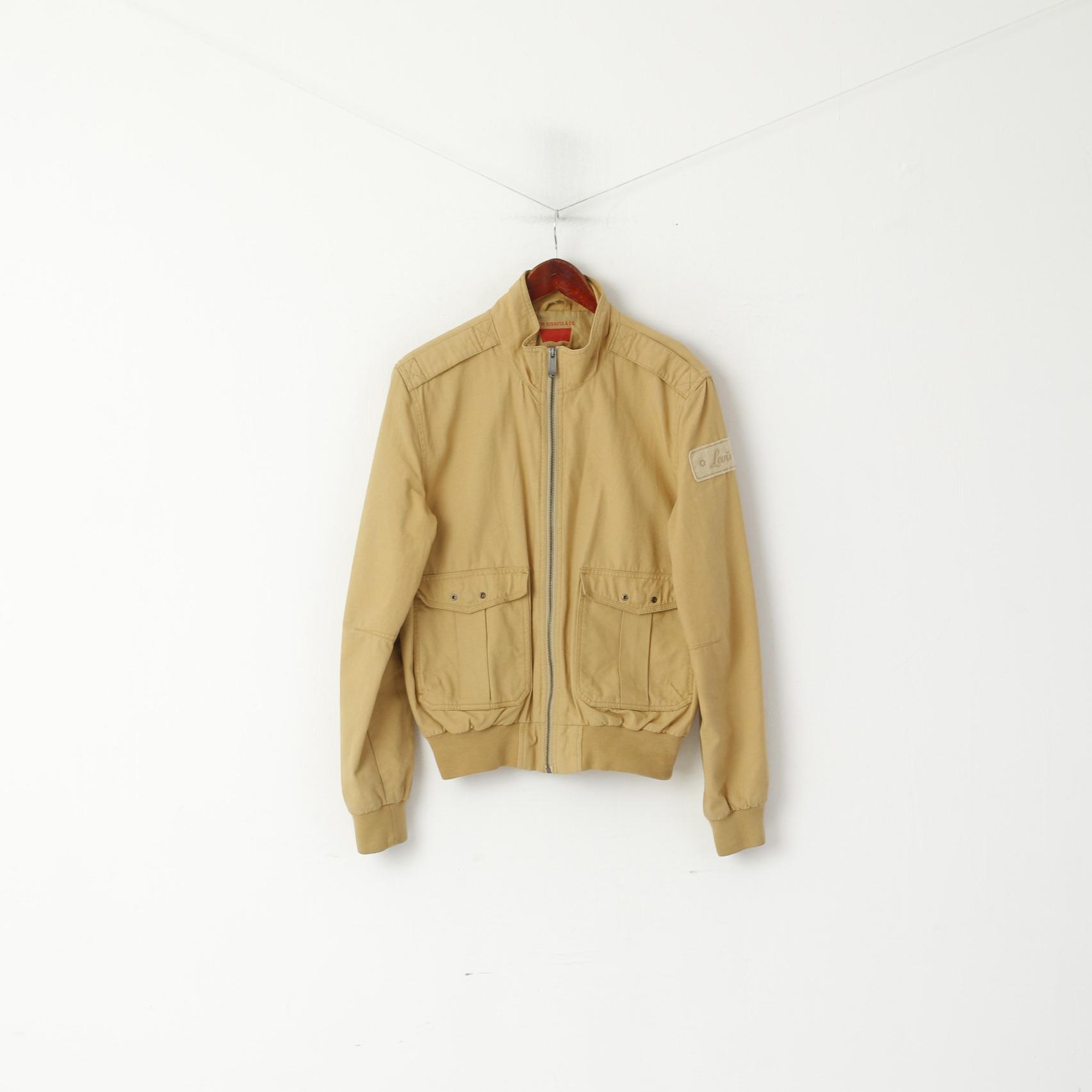 Levi Strauss &amp; Co Hommes M (S) Veste Camel Coton Fermeture Éclair Complète Poches Classiques Haut