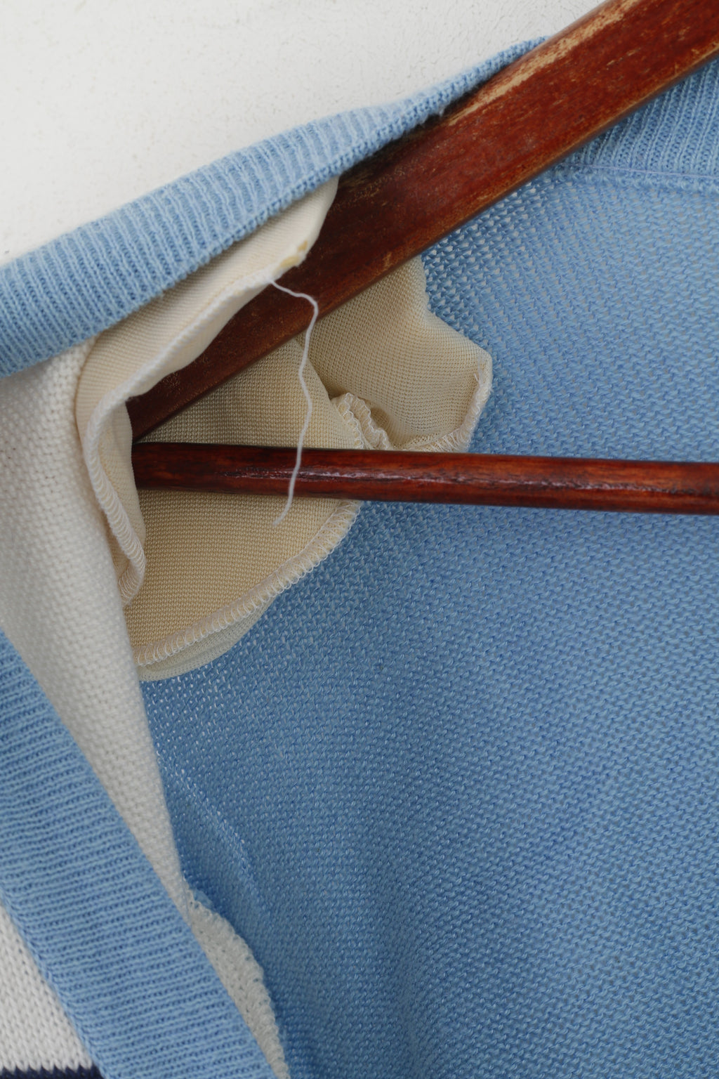 Creation Camilla Women 40 14 Cardigan Blue Marine Striped Shoulder Pads Sweater