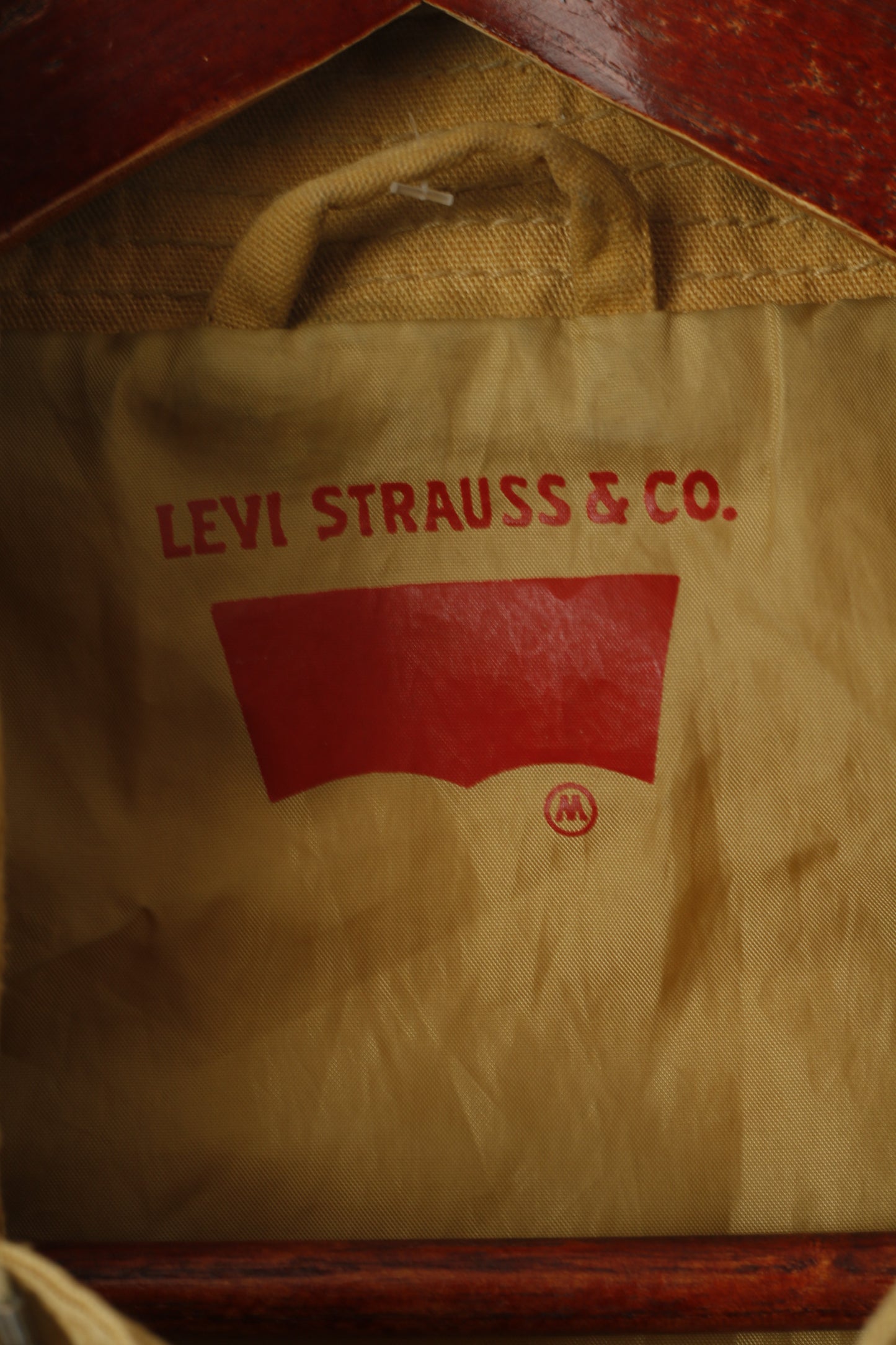 Levi Strauss &Co Men M (S) Jacket Camel Cotton Full Zipper Classic Pockets Top
