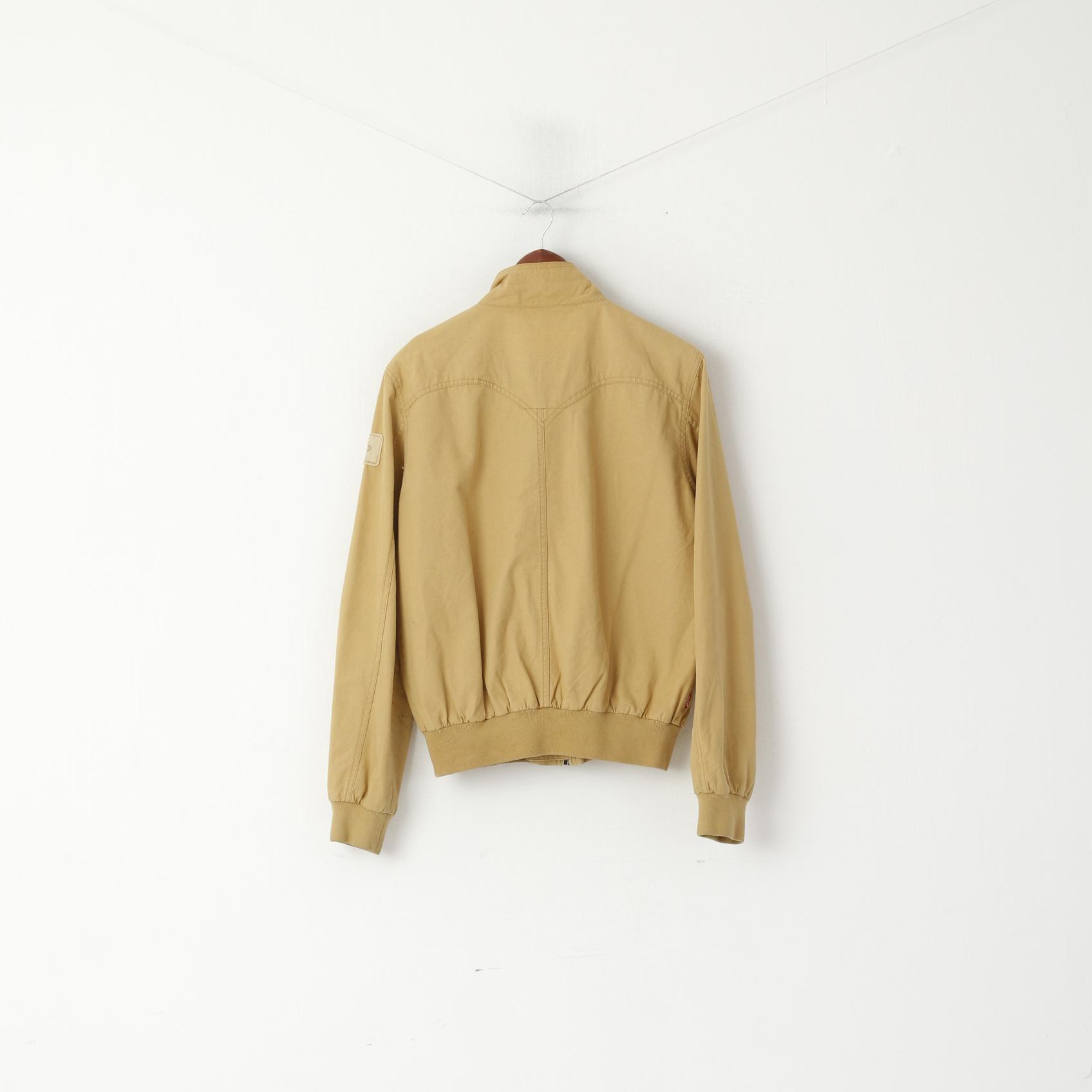 Levi Strauss &Co Men M (S) Jacket Camel Cotton Full Zipper Classic Pockets Top